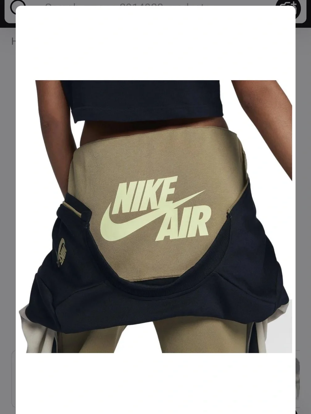 Nike Colorblock Zip-Front Jumpsuit in Olive, Black & Cream